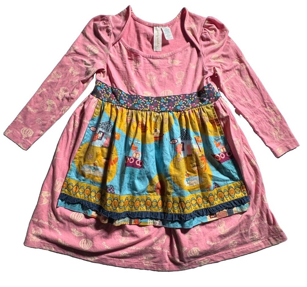 Matilda Jane Print By Numbers Girls 6 Pink Mixed Print Dress